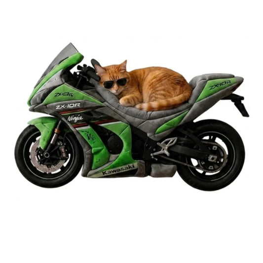 KittyRace™ – Cozy Motorcycle Cat Bed