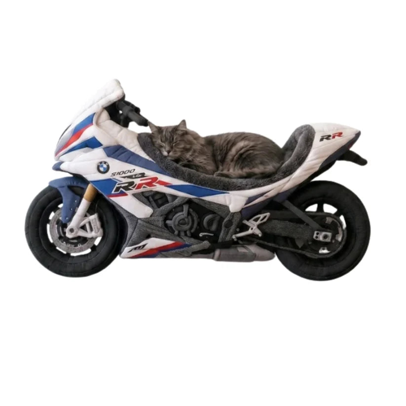 KittyRace™ – Cozy Motorcycle Cat Bed